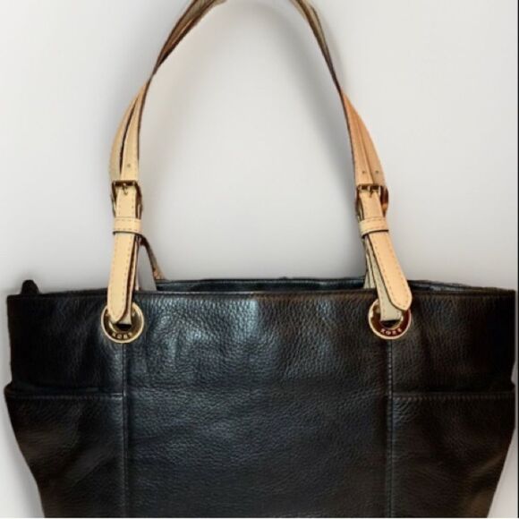 Michael Kors Black Leather Jet Set Tote Bag Shoulder Purse Classic Minimalist - Picture 3 of 12